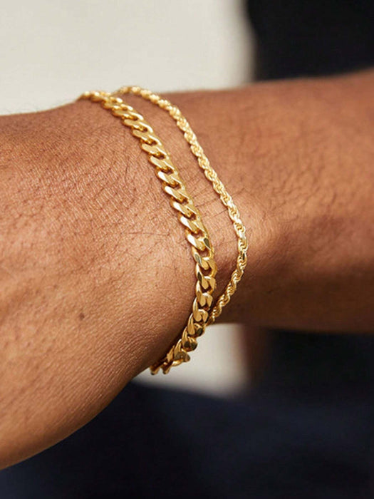 Conjunto de 2 brazaletes con diseño minimalista para hombres - Quierox - Tienda Online