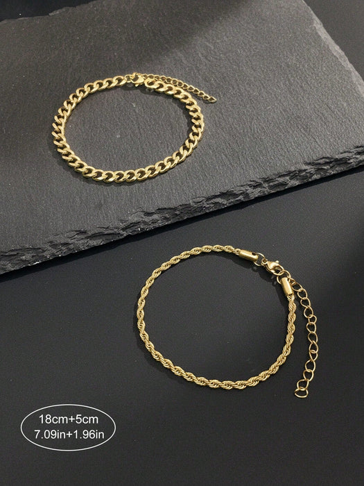 Conjunto de 2 brazaletes con diseño minimalista para hombres - Quierox - Tienda Online