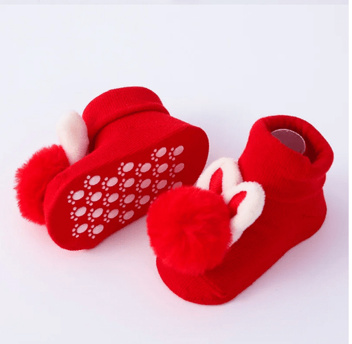 Conjunto de 2 piezas de calcetines y diadema para recién nacidos con pompón de felpa. - Quierox - Tienda Online