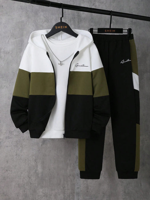 Conjunto de 2 piezas para niño preadolescente: sudadera con capucha informal - Quierox - Tienda Online