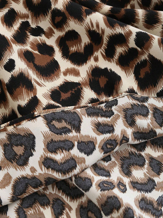 Conjunto de 2pcs un top y una falda de capas con estampado de leopardo para niñas - Quierox - Tienda Online
