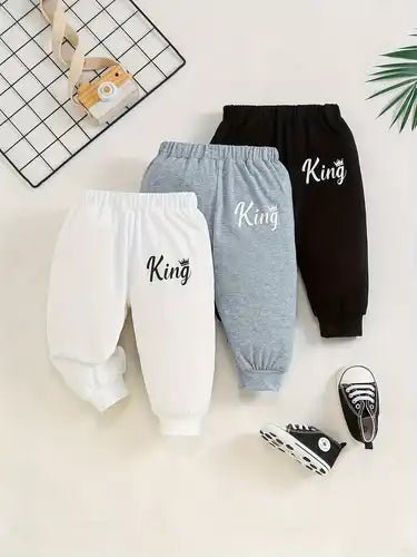 Conjunto de 3 pantalones algodón, para niños estampado de letras - Quierox - Tienda Online