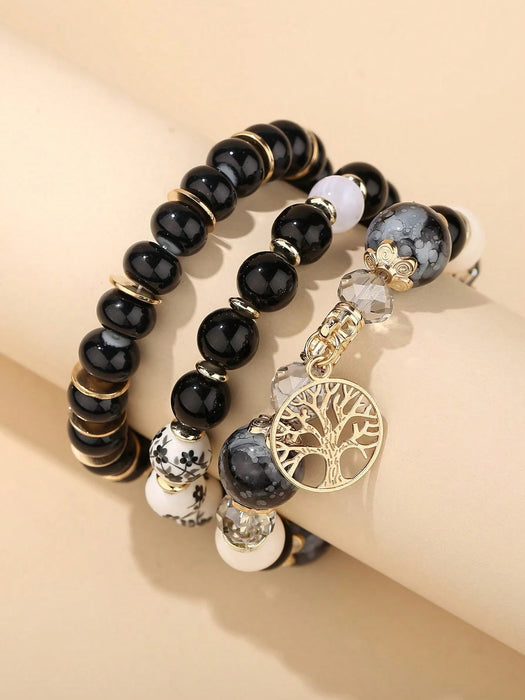 Conjunto de 3 piezas de pulsera decorativa con diseño de árbol, de moda y elegante - Quierox - Tienda Online