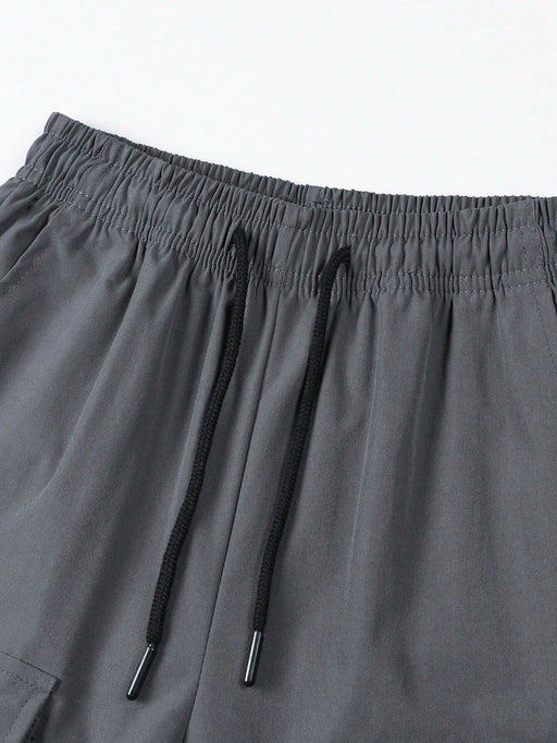 Conjunto de 3pcs de pantalones cargo con cordón, casual y moderno, para niños - Quierox - Tienda Online