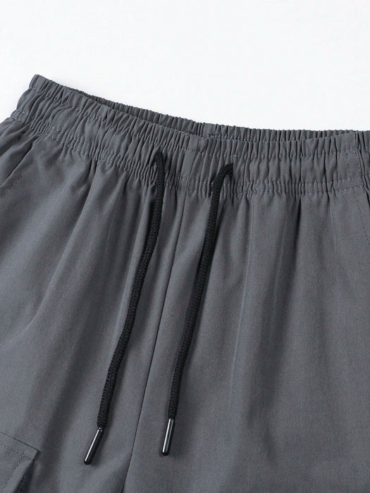 Conjunto de 3pcs de pantalones cargo con cordón, casual y moderno, para niños - Quierox - Tienda Online