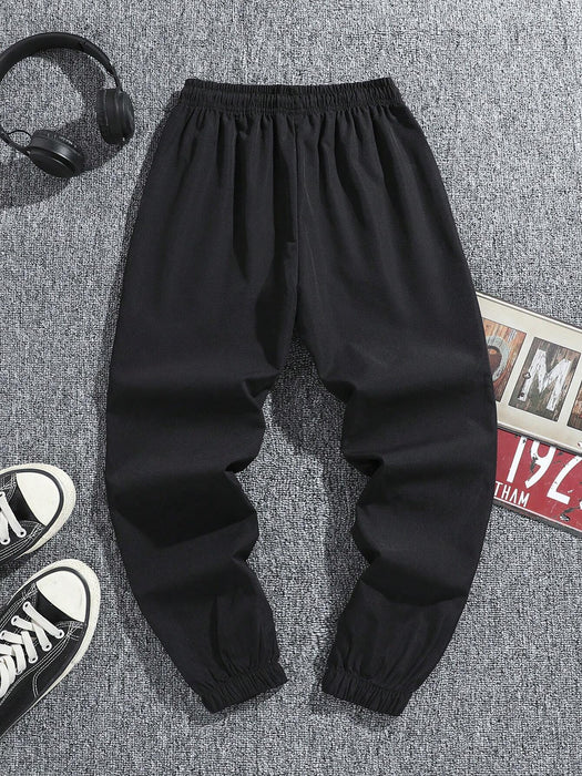 Conjunto de 3pcs de pantalones cargo con cordón, casual y moderno, para niños - Quierox - Tienda Online