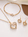 Conjunto de 4 piezas: collar, pendientes, pulsera y joyas con delicados corazones dobles - Quierox - Tienda Online