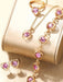 Conjunto de 4 piezas de moda: aretes de dije con corazón hueco, pulsera, collar y anillo - Quierox - Tienda Online