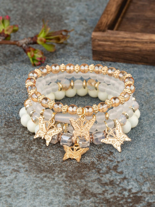 Conjunto de 4 pulseras con colgante de mariposa - Quierox - Tienda Online