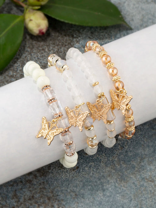 Conjunto de 4 pulseras con colgante de mariposa - Quierox - Tienda Online