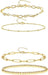 Conjunto de 4 pulseras de cadena con eslabones delicados, pulsera de eslabones metálicos - Quierox - Tienda Online