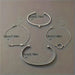 Conjunto De 4 Pulseras Plateadas Abiertas, Personalizadas Con Incrustaciones De Estrás En Aleación De Zinc - Quierox - Tienda Online