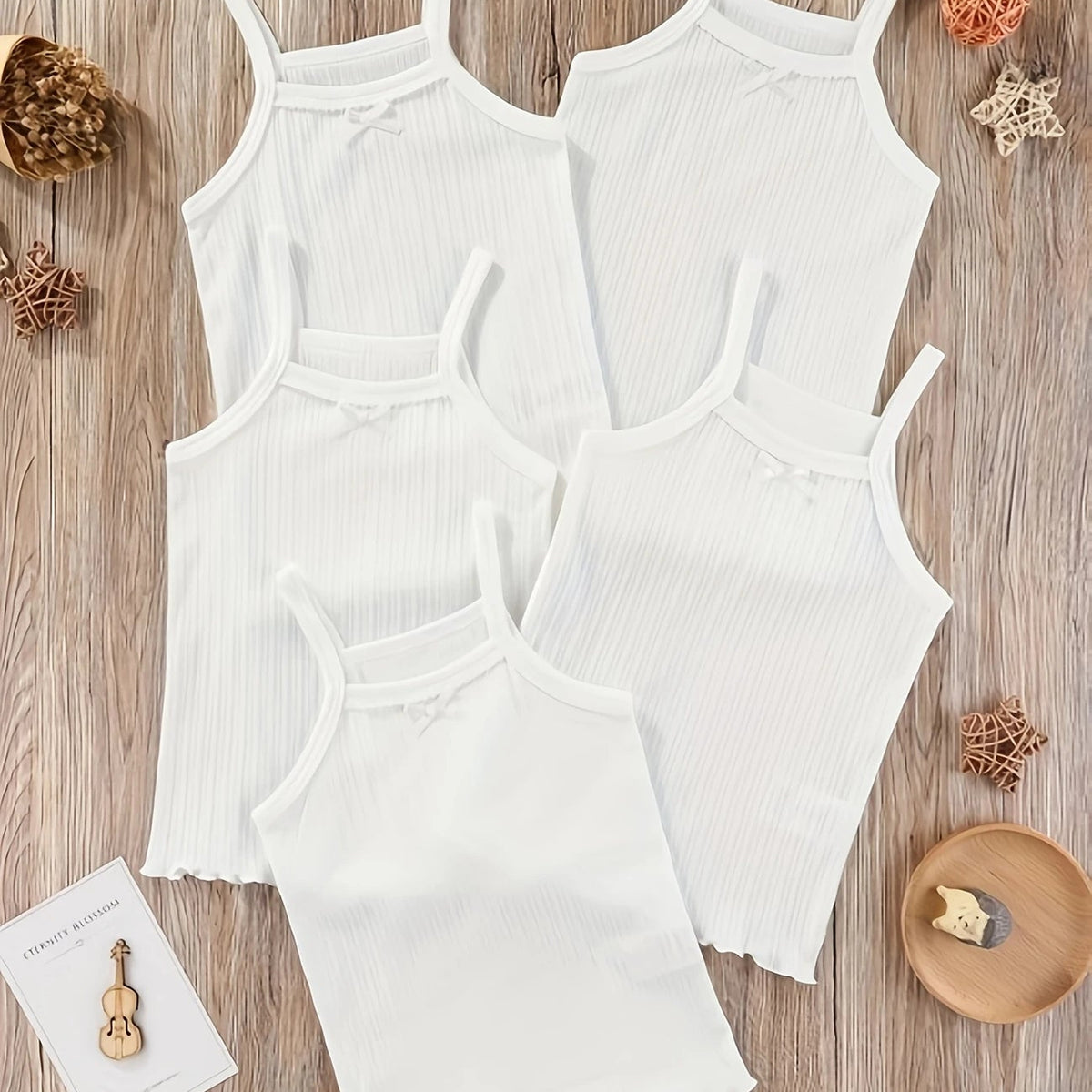 Conjunto de camisetas sin mangas de algodón puro para niñas