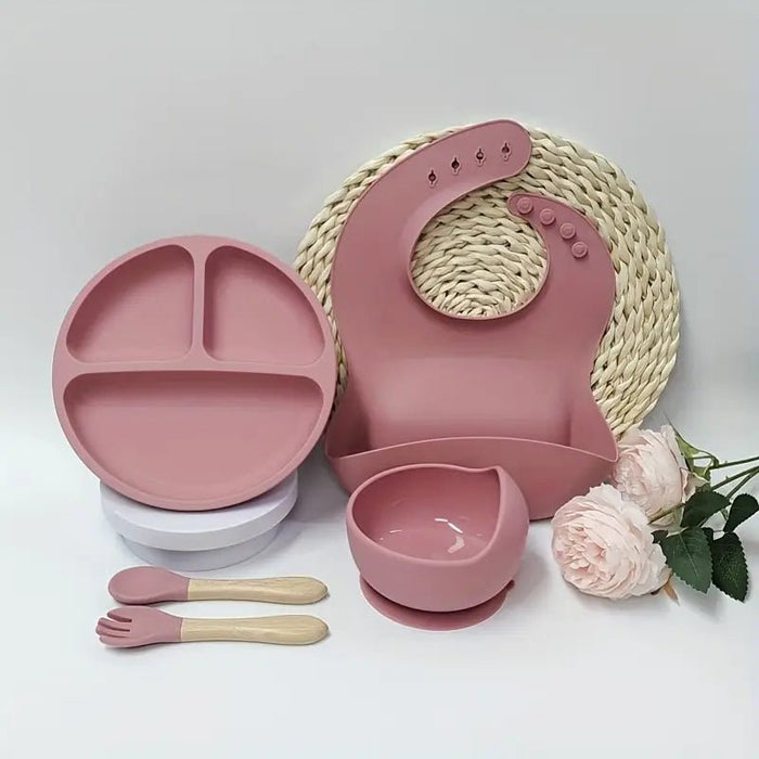 Conjunto de 5 piezas de traje de alimentación de silicona - Incluye tazón de succión - Quierox - Tienda Online