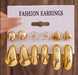 Conjunto de 6 piezas de pendientes de aro con forma de gota de agua - Quierox - Tienda Online