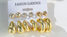 Conjunto de 6 piezas de pendientes de aro con forma de gota de agua - Quierox - Tienda Online