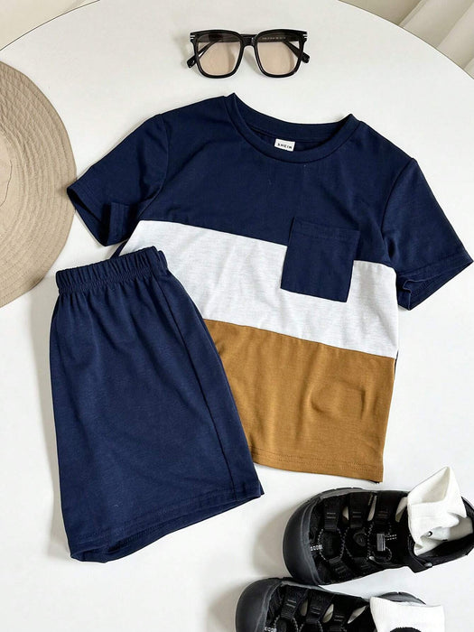 Conjunto de 6pcs de camisetas de manga corta y pantalones cortos para niños - Quierox - Tienda Online