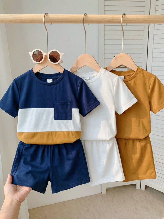 Conjunto de 6pcs de camisetas de manga corta y pantalones cortos para niños - Quierox - Tienda Online