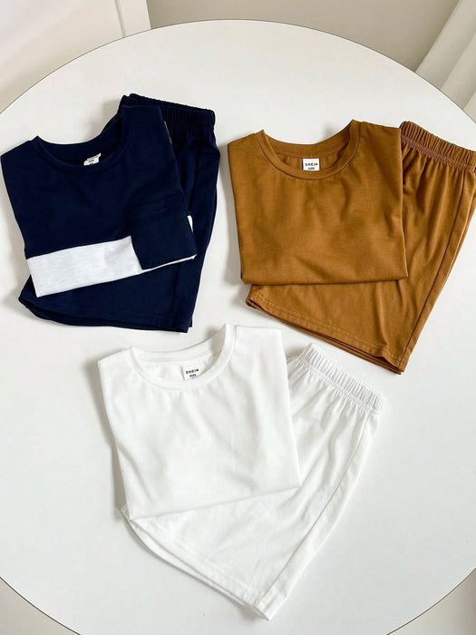 Conjunto de 6pcs de camisetas de manga corta y pantalones cortos para niños - Quierox - Tienda Online