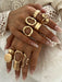 Conjunto de 7pcs de anillos gruesos de estilo vintage apilables con múltiples elementos - Quierox - Tienda Online