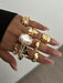 Conjunto de 7pcs de anillos gruesos de estilo vintage apilables con múltiples elementos - Quierox - Tienda Online