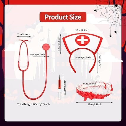 Conjunto de accesorios de disfraz de enfermera de Halloween, para mujeres - Quierox - Tienda Online