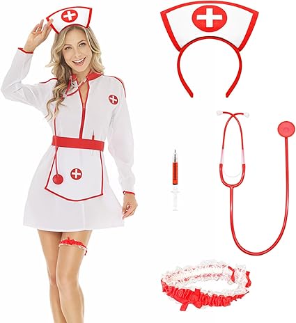 Conjunto de accesorios de disfraz de enfermera de Halloween, para mujeres - Quierox - Tienda Online