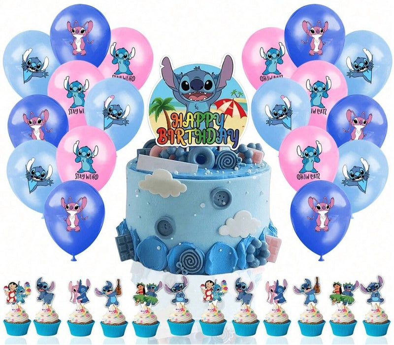 Conjunto de adornos para la fiesta de cumpleaños de Lilo y Stitch Angel 33piezas - Quierox - Tienda Online