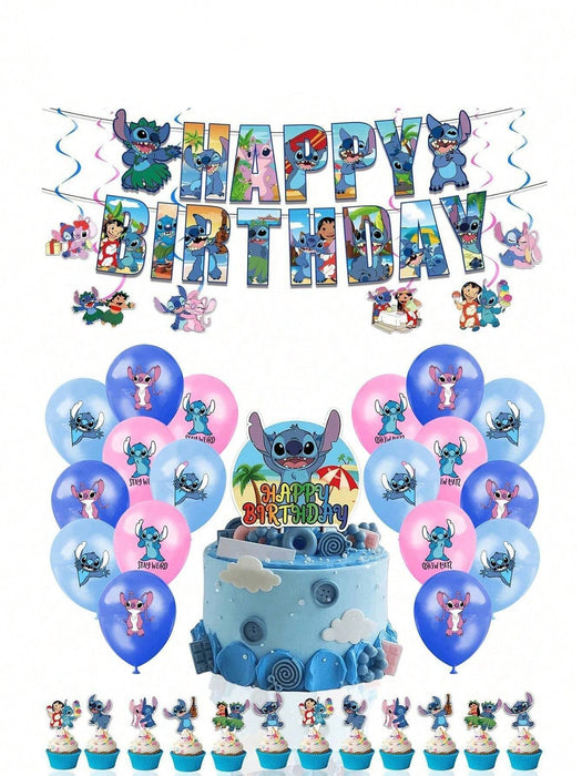 Conjunto de adornos para la fiesta de cumpleaños de Lilo y Stitch Angel 33piezas - Quierox - Tienda Online