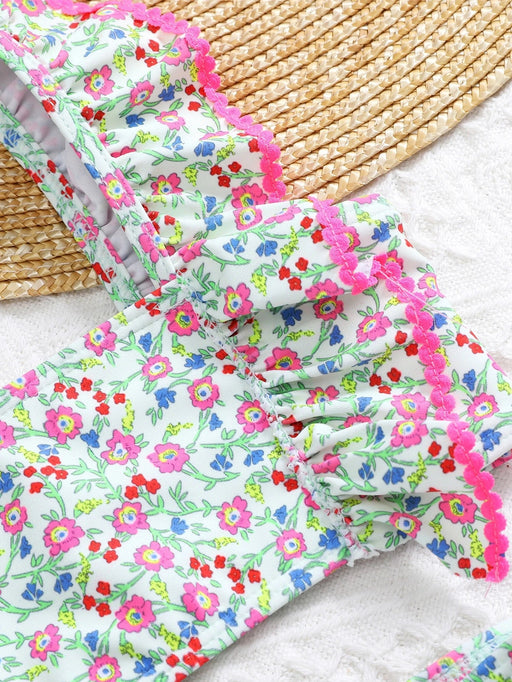 Conjunto de bikini con volantes y estampado floral, para playa de verano - Quierox - Tienda Online