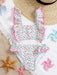 Conjunto de bikini con volantes y estampado floral, para playa de verano - Quierox - Tienda Online