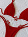 Conjunto de bikini rojo sexy para mujer, ideal para vacaciones, fiestas y citas - Quierox - Tienda Online