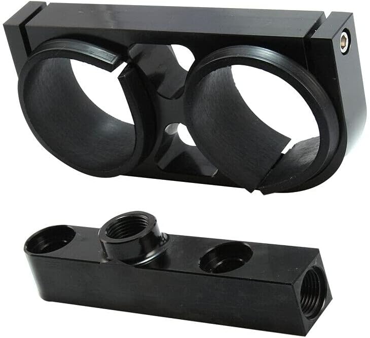 Conjunto de bomba de combustible OSIAS Billet de aluminio Twin Dual Bosch 044 380 lph AEM, colector de salida con soporte de montaje - Quierox - Tienda Online