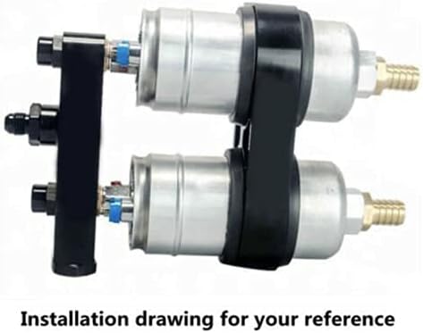 Conjunto de bomba de combustible OSIAS Billet de aluminio Twin Dual Bosch 044 380 lph AEM, colector de salida con soporte de montaje - Quierox - Tienda Online