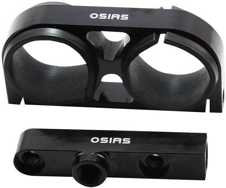 Conjunto de bomba de combustible OSIAS Billet de aluminio Twin Dual Bosch 044 380 lph AEM, colector de salida con soporte de montaje - Quierox - Tienda Online