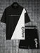 Conjunto de camiseta casual para hombres, estampado de letras y flores - Quierox - Tienda Online