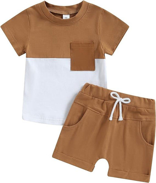Conjunto de camiseta de manga corta y pantalones cortos con bolsillos - Quierox - Tienda Online