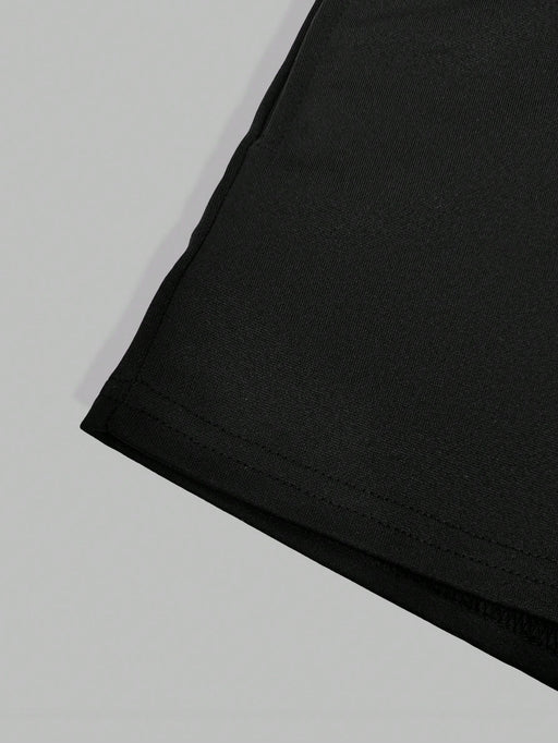 Conjunto de camiseta holgada con gráfico de letras y pantalones cortos de unicolor - Quierox - Tienda Online