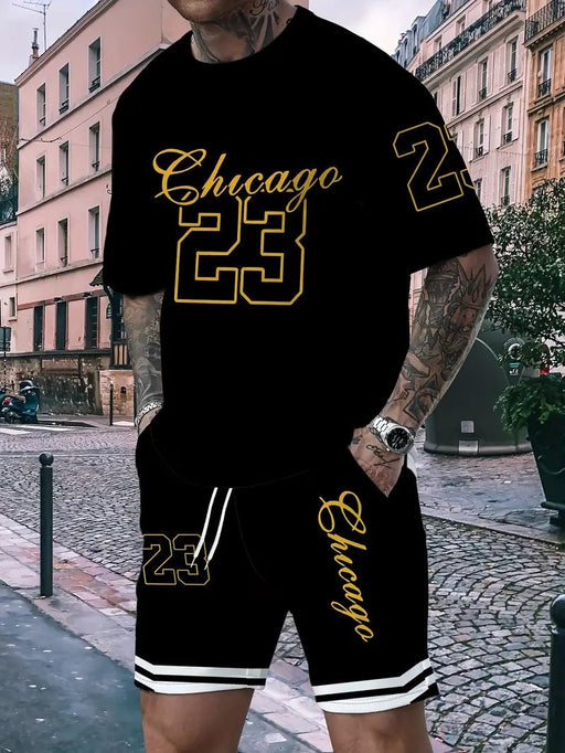 Conjunto de camista y pantalón corto con estampado de letras - Quierox - Tienda Online