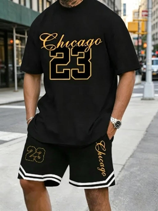 Conjunto de camista y pantalón corto con estampado de letras - Quierox - Tienda Online