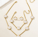 Conjunto De Collar, Pulsera Y Aretes De Flor De Aleación Trébol De La Suerte - Quierox - Tienda Online
