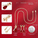 Conjunto de collar y pendientes colgantes de lágrima con flor de cristal rojo - Quierox - Tienda Online