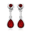 Conjunto de collar y pendientes colgantes de lágrima con flor de cristal rojo - Quierox - Tienda Online
