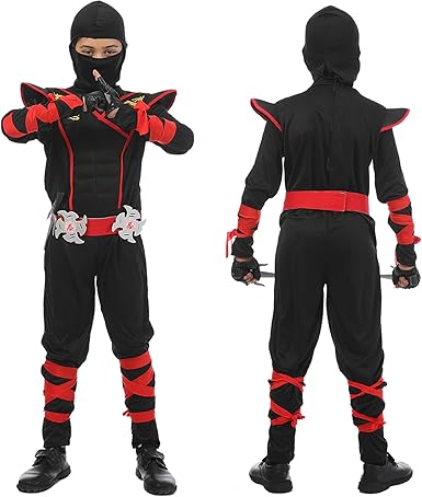 Conjunto de disfraces de ninja para niños, para Halloween con accesorios de ninja de lujo - Quierox - Tienda Online