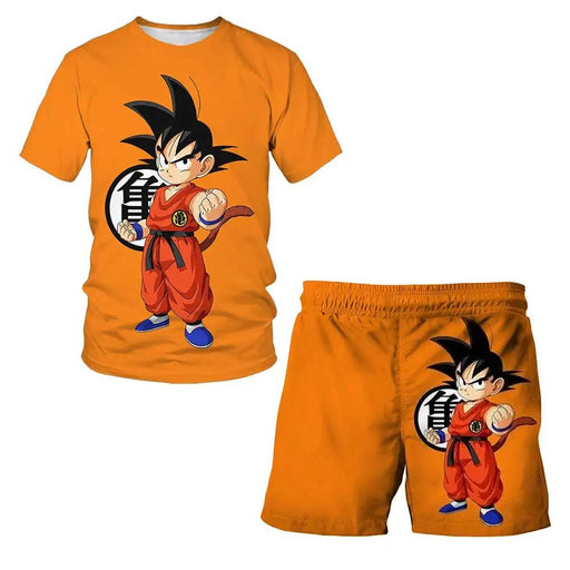 Conjunto de dos piezas: camiseta y pantalones cortos de dibujos animados de Dragon Ball Z - Quierox - Tienda Online