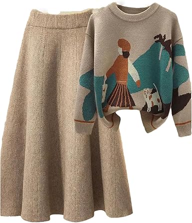 Conjunto de dos piezas de punto cálido para mujer - Quierox - Tienda Online
