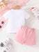 Conjunto de dos piezas para bebé niña con camiseta impresa linda de conejo y pantalones - Quierox - Tienda Online