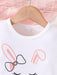 Conjunto de dos piezas para bebé niña con camiseta impresa linda de conejo y pantalones - Quierox - Tienda Online