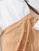 Conjunto de dos piezas para niña con top de punto de manga larga con volantes y falda pantalón con cuentas - Quierox - Tienda Online
