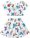 Conjunto de dos piezas para niñas de blusa con hombros descubiertos y falda con estampado - Quierox - Tienda Online